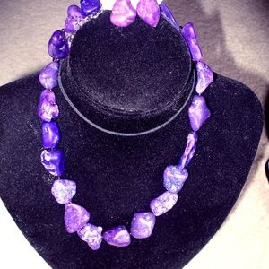 Handmade Purple Rock Necklace Set
